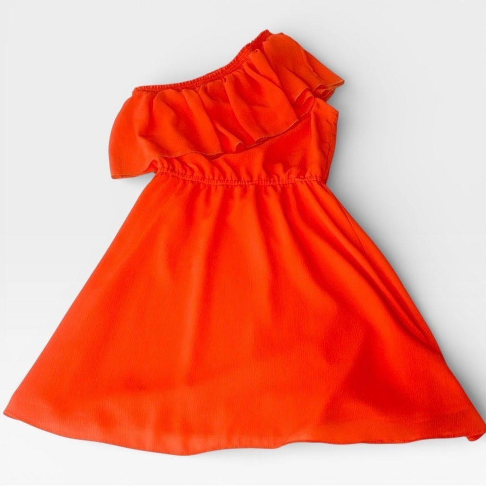 Parker Orange Asymmetrical One Shoulder Sundress - size XS